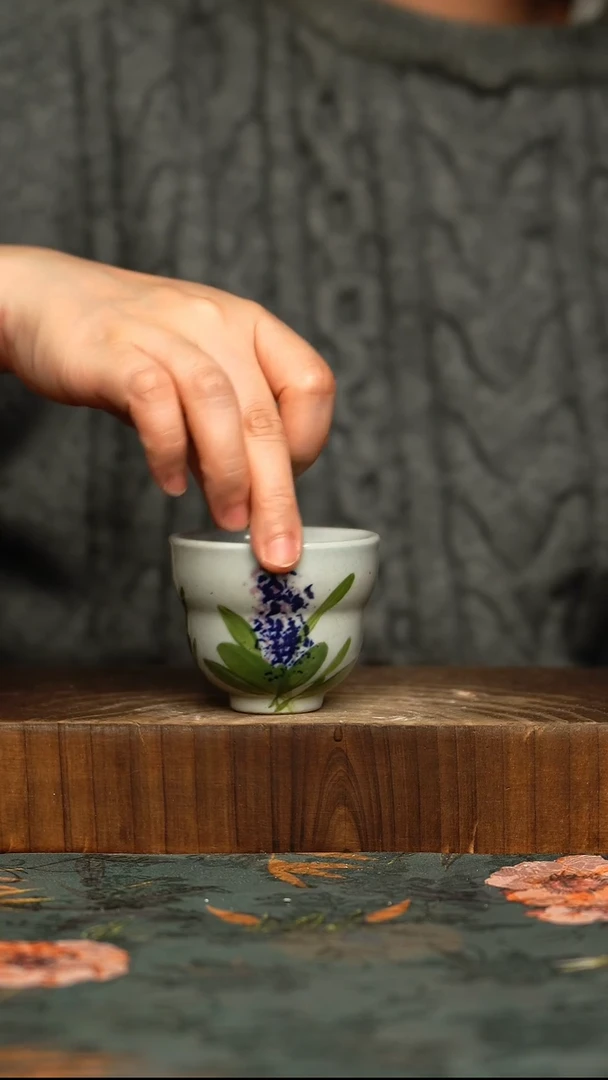 杯釉下彩手工手绘同款陶器