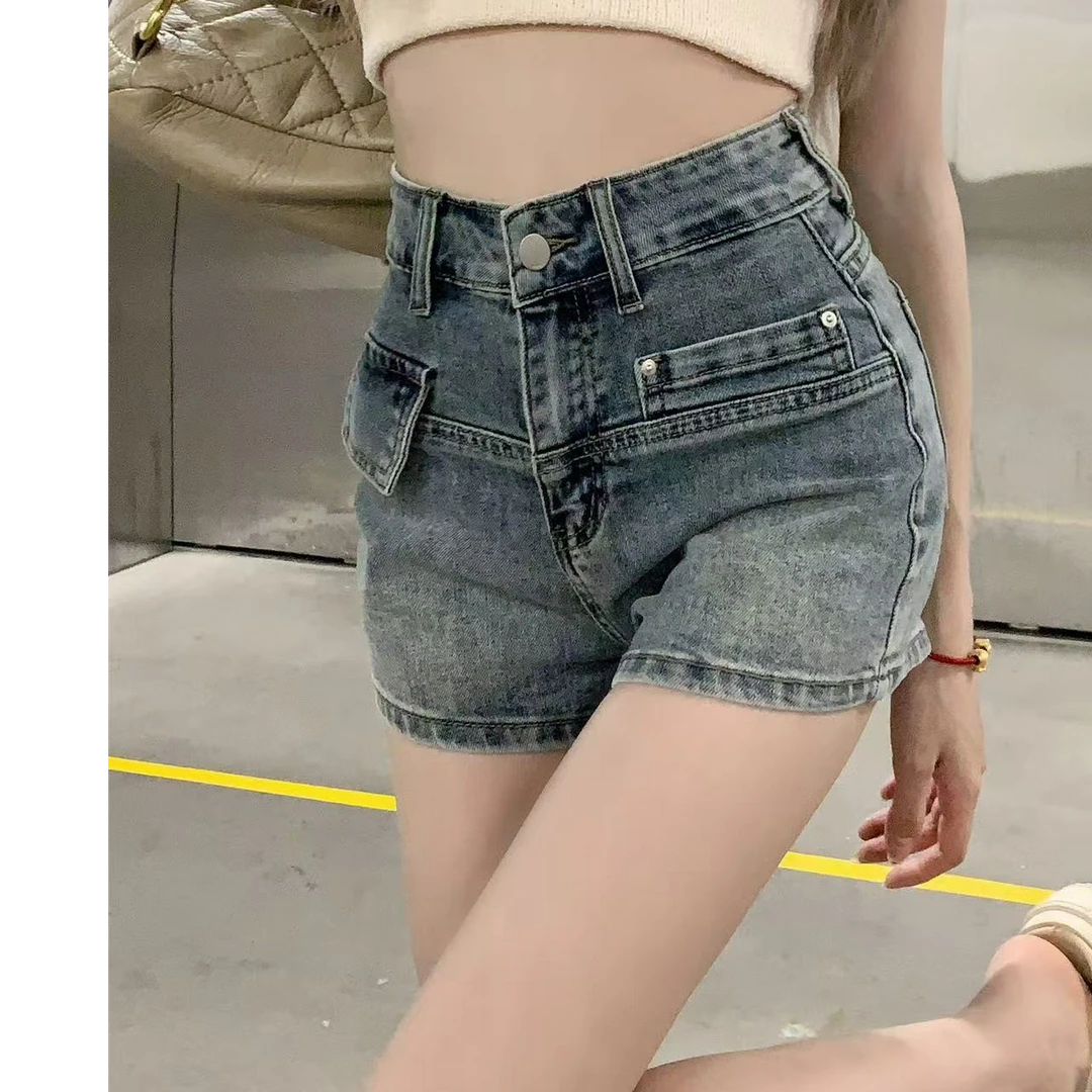 A201~A250水洗复古牛仔辣妹高腰百搭显瘦时尚韩版