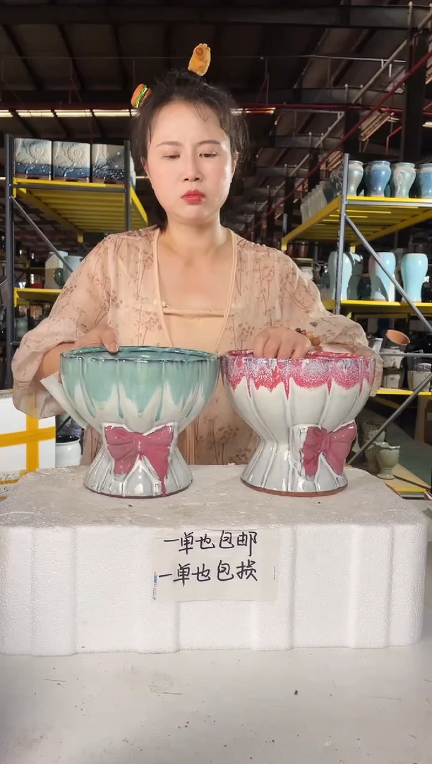 宜兴紫砂粗陶花盆19/17