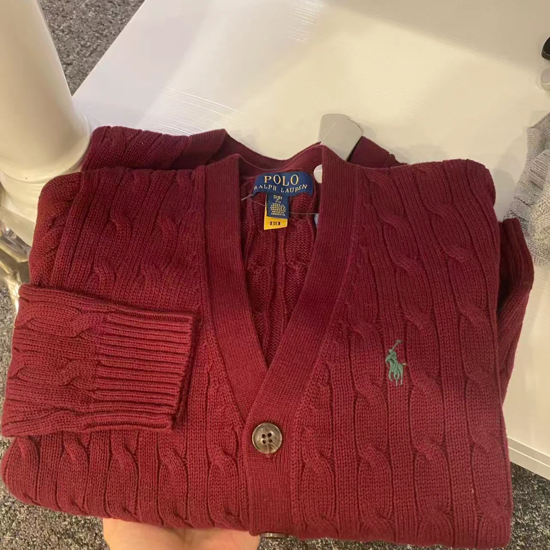 Ralph Lauren/拉夫劳伦新款V领绞花针织开衫 大童 WW1232