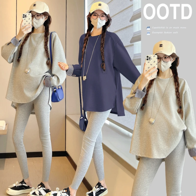 【梦梦妈】孕妇装2025秋季外穿新款上卫衣打底衣休闲宽松大码百搭