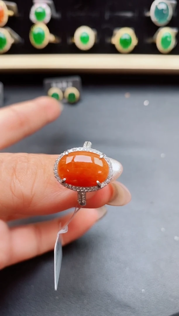 翡翠戒指银S925镶嵌5080550