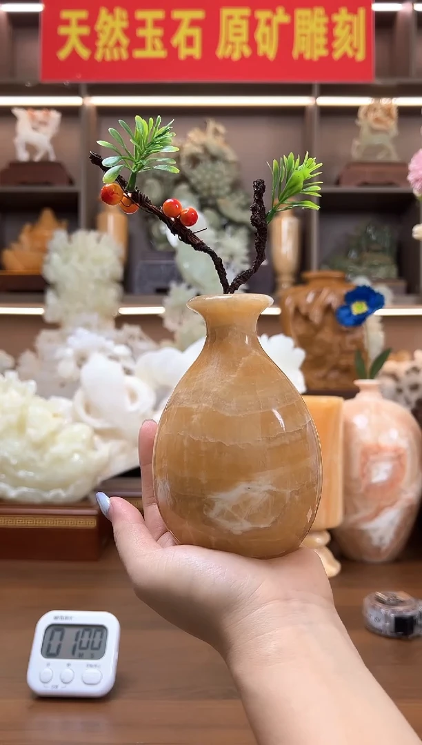 玉大肚瓶小花瓶摆件