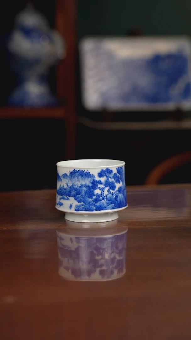 晓月柴窑 山水主人杯