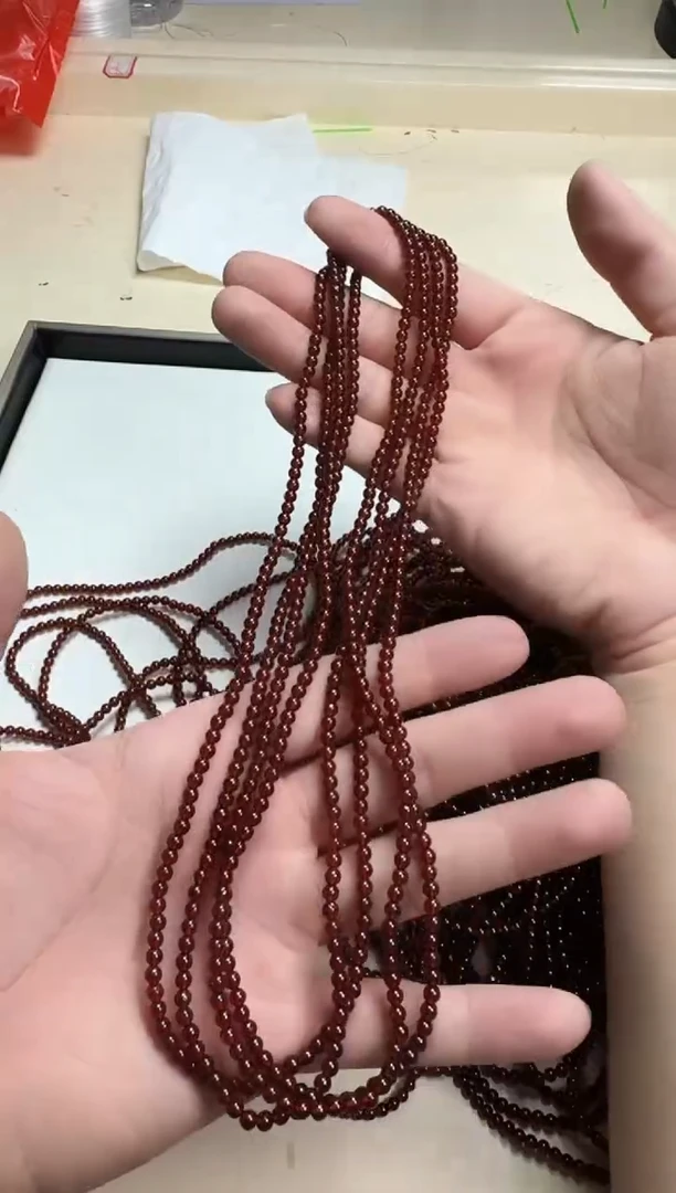 未镶嵌颈饰石榴石石榴石三圈手串卡3.5+多样性发其一