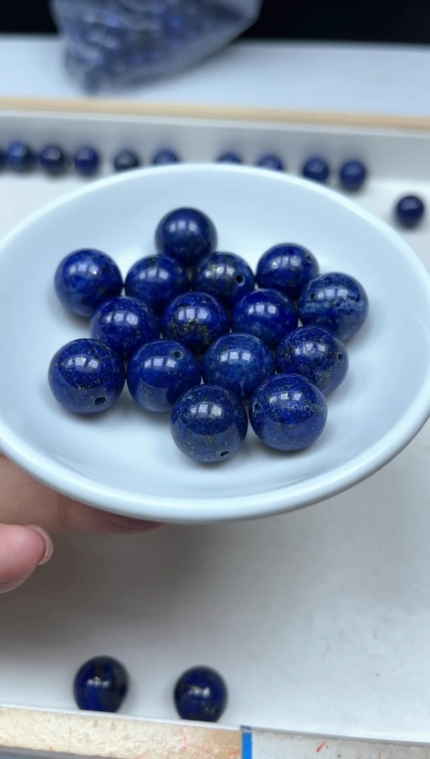 青金石未镶嵌散珠M716 青金石14mm3个12元