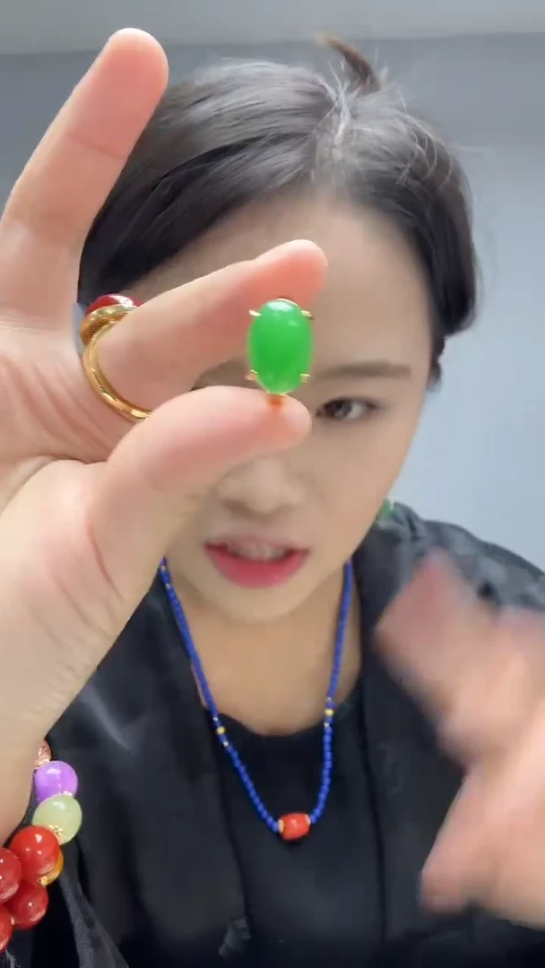 颈饰14K金镶嵌翡翠大圆珠宝高货颈饰