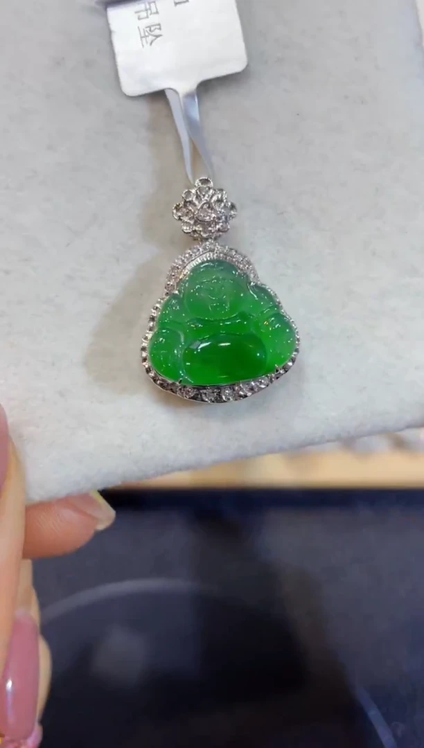 吊坠(不含链)18K金镶嵌翡翠团购5