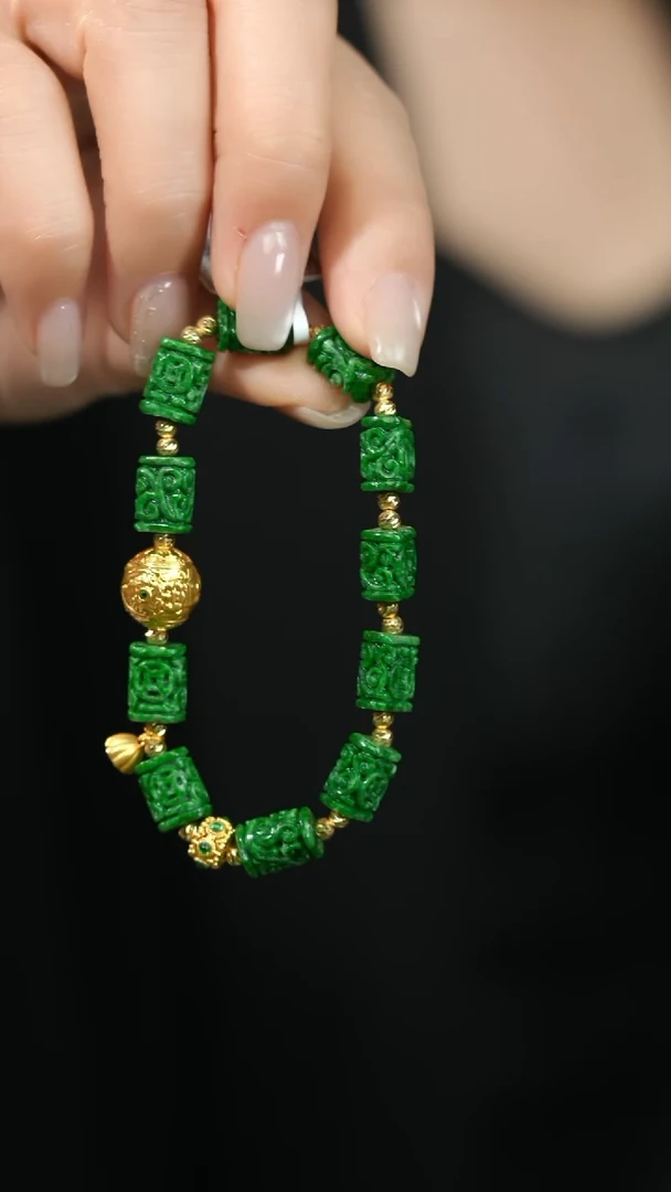 18K金镶嵌手串翡翠@HSG02092751@