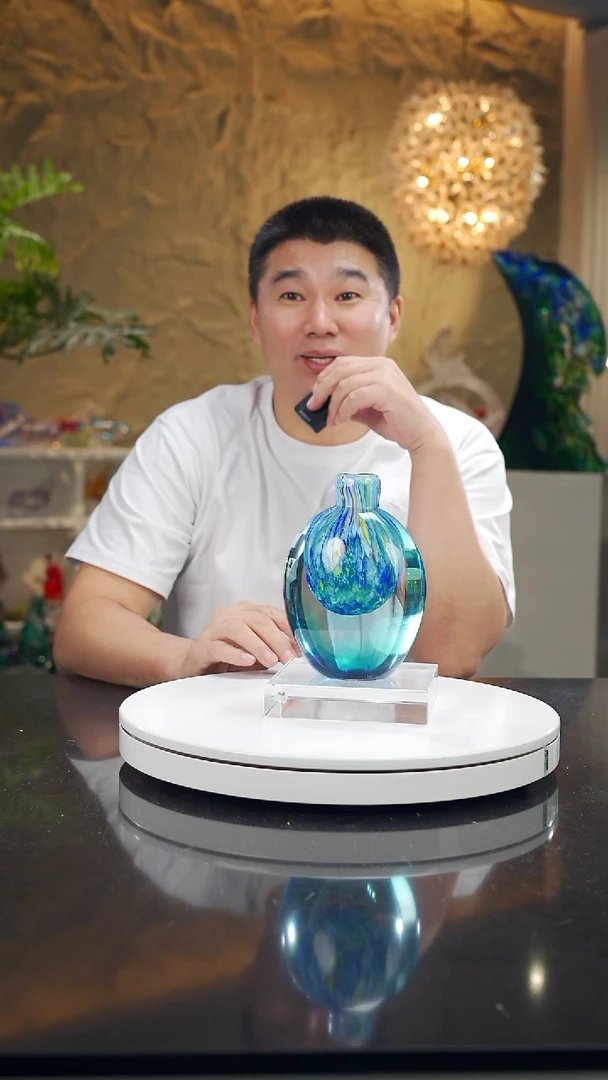 摆件福利蓝色莫奈香薰瓶