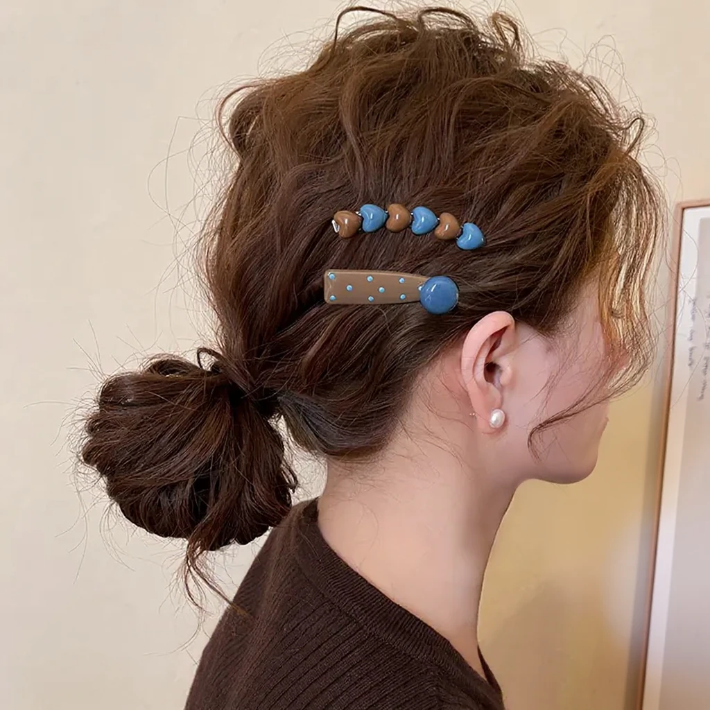 海盐奶咖~发夹女爱心边夹前额一字发卡碎发刘海夹子头饰2025新款