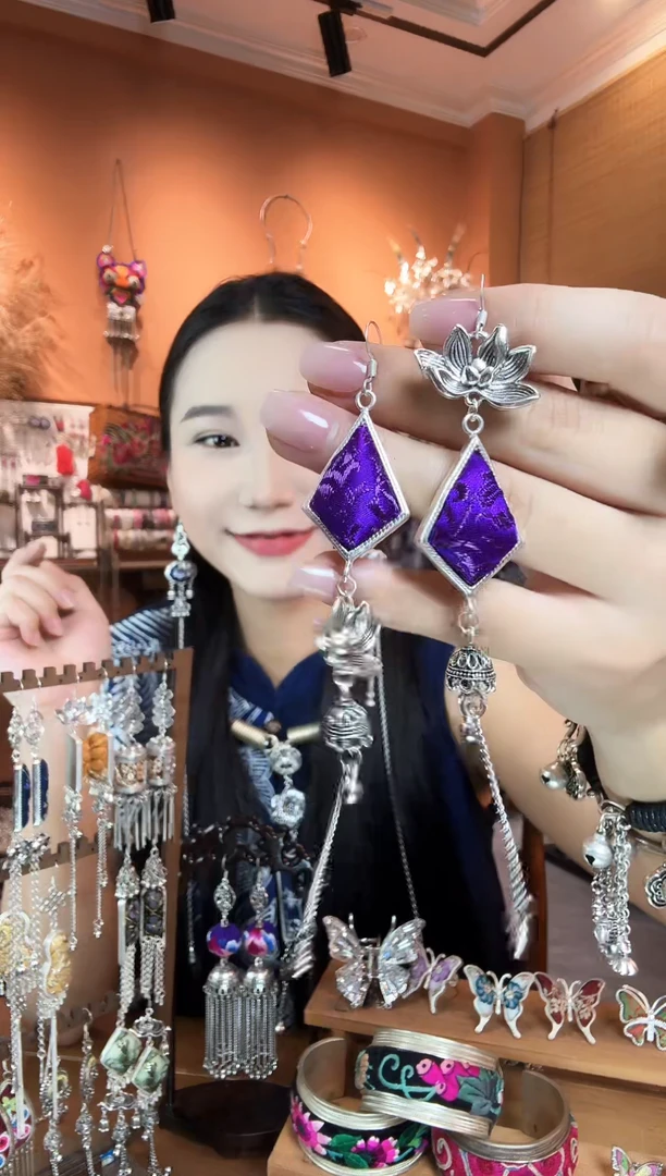 刺绣纯手工民族风耳环