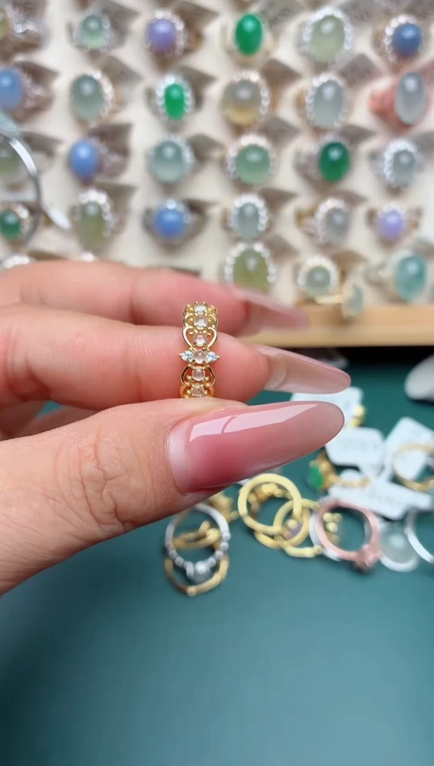 银S925镶嵌戒指翡翠.