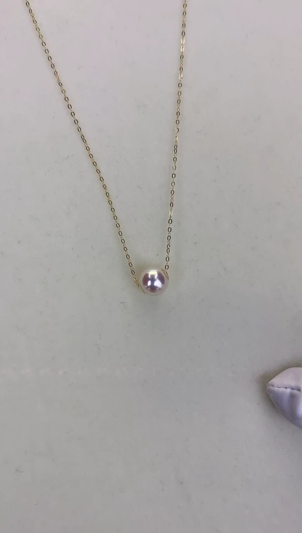 18K金镶嵌DA海水珍珠 GD007 8-8.5 天女路路通