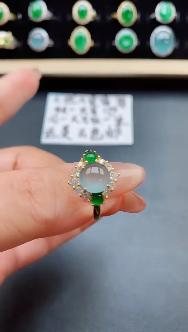 翡翠戒指银S925镶嵌3213213
