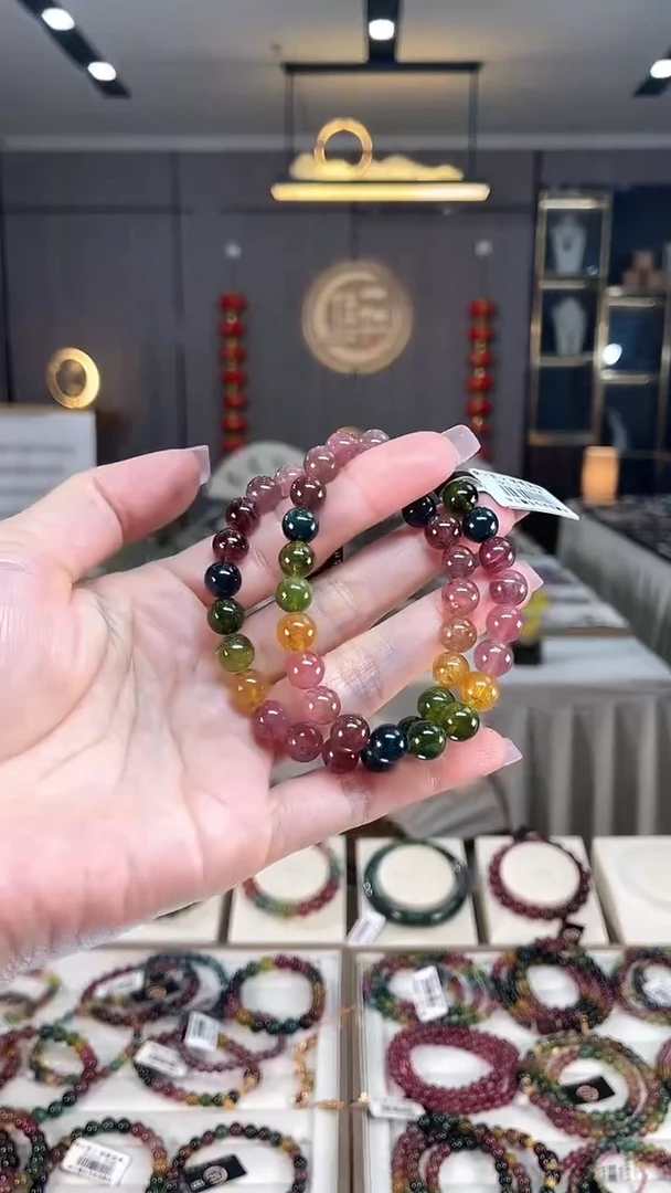 未镶嵌收藏级老矿碧玺单圈手串8mm+碧玺hon多样性发一条