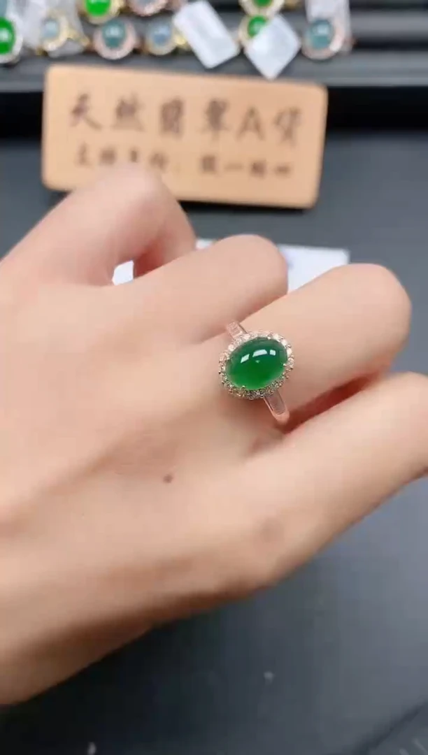 银S925镶嵌戒指翡翠1111