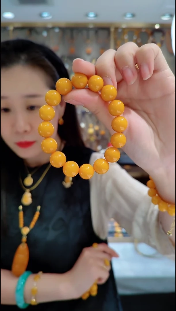 蜜蜡未镶嵌珠宝奇石﹣A172蜜蜡手串12mm