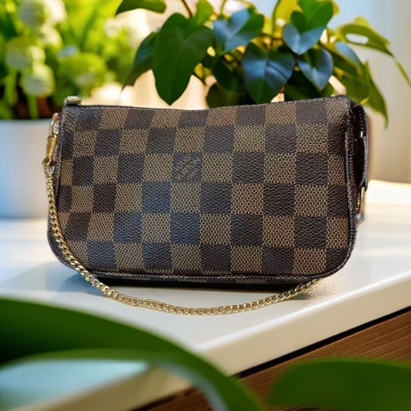 95新 LouisVuitton/路易威登   棕棋盘格麻将包 1482 3474