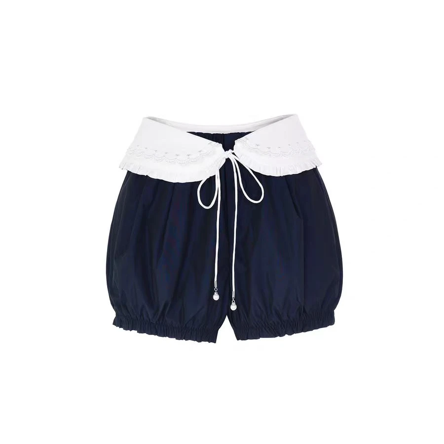 LeFame/拉飞姆2025秋季新款活动腰封刺绣花苞短裤LF25Q11SP213