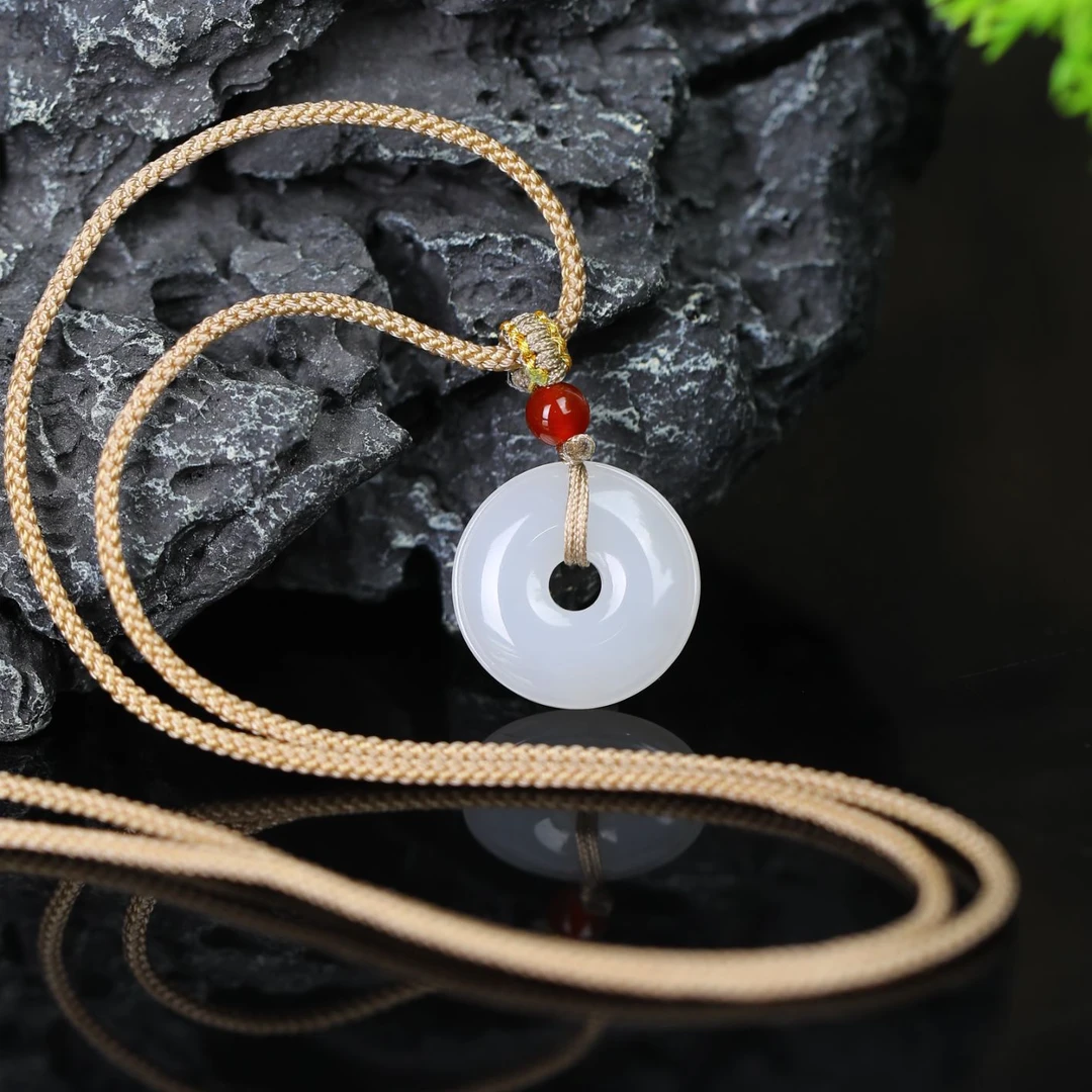 【星光村小飞TH602】和田玉 古法白玉平安扣吊坠 20mm