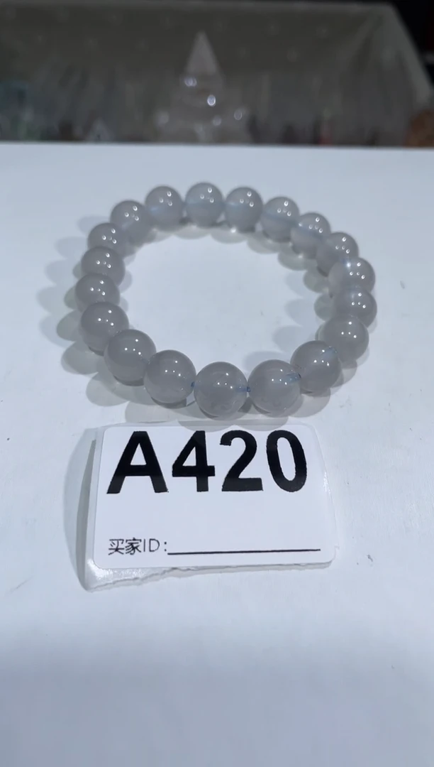 水晶手链未镶嵌A420灰兔毛10+
