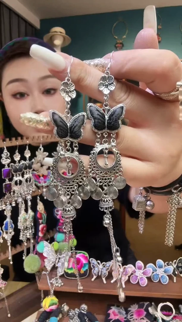 刺绣纯手工民族风刺绣耳环