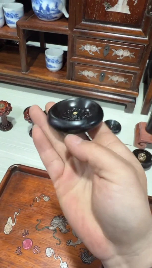 木木 乌木紫光檀香插底座