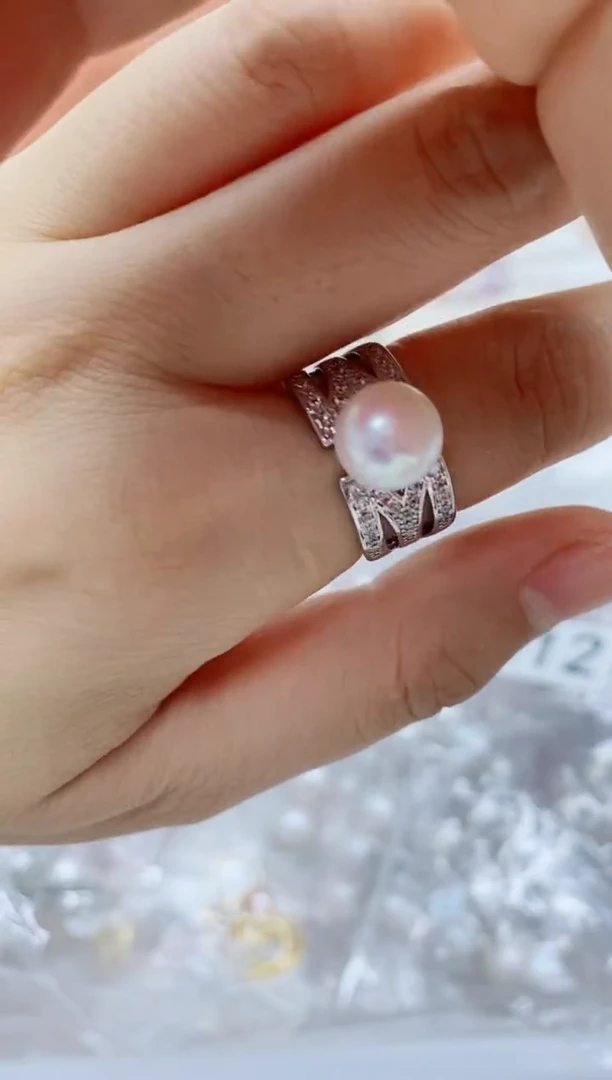 未镶嵌戒指淡水珍珠戒指