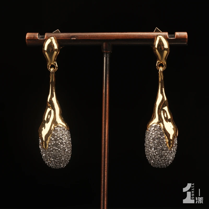 铜合金合成锆石耳饰 铜合金耳饰 YIYANG 鎏光水滴耳饰 SY9EC109