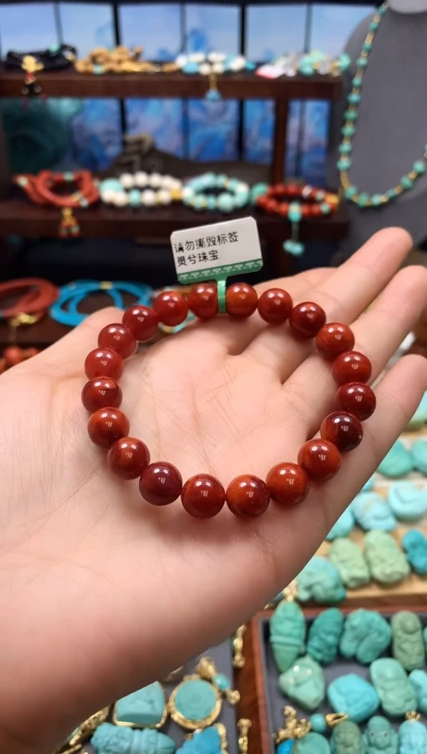 未镶嵌手链南红玛瑙原矿牛血红南红单圈