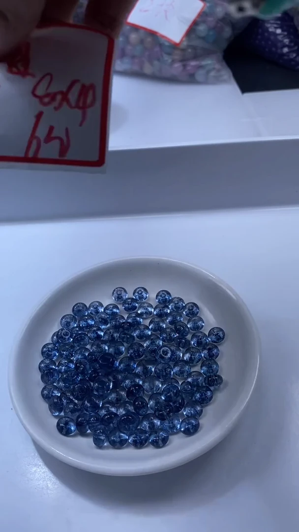 颈饰未镶嵌水晶W2973-伦敦蓝啊赛算盘8*4mm*10颗