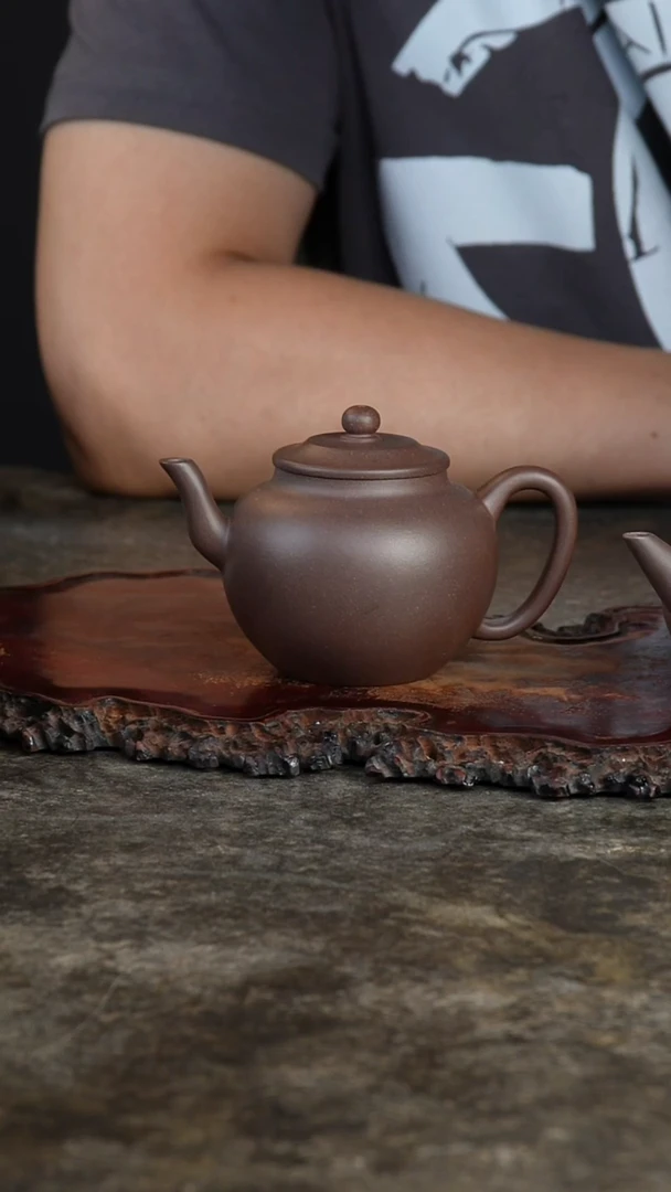 茶壶紫砂千*马老紫泥圆珠壶