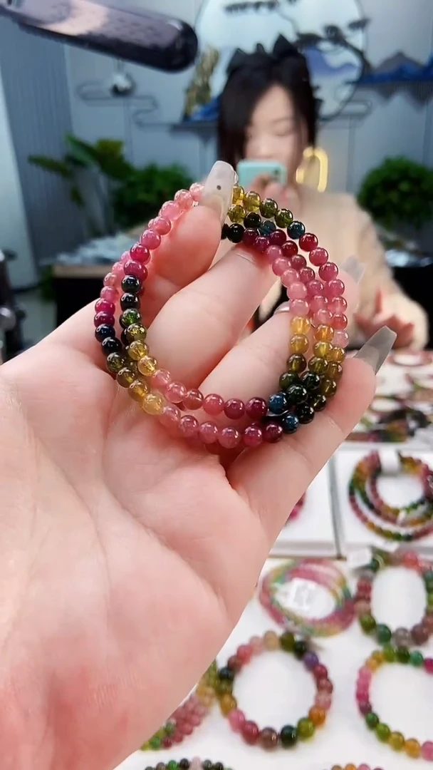 【闪购商品】碧玺手链未镶嵌G2297三圈颜色微差发1