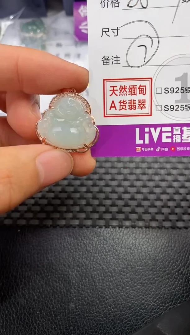 颈饰银S925镶嵌翡翠沉*挂件