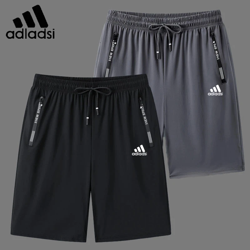 阿迪精选冰丝短裤男士夏季薄款速干透气五分裤户外运动大码沙滩裤
