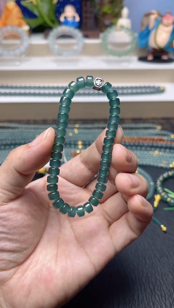 未镶嵌手串翡翠天然危地马拉翡翠药片珠手串卡7左右