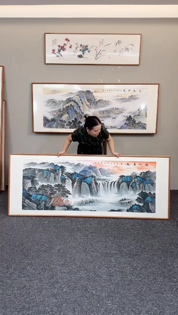 国画富水长流210*80曾松涛老师