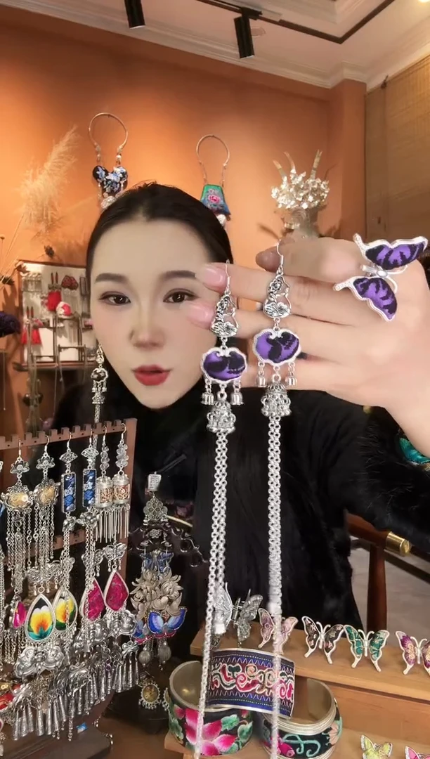 刺绣纯手工民族风耳环