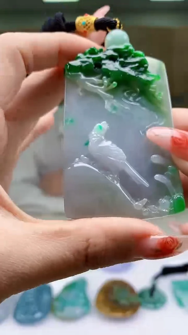 【闪购商品】定制翡翠未镶嵌5028ty-毛货挂件170