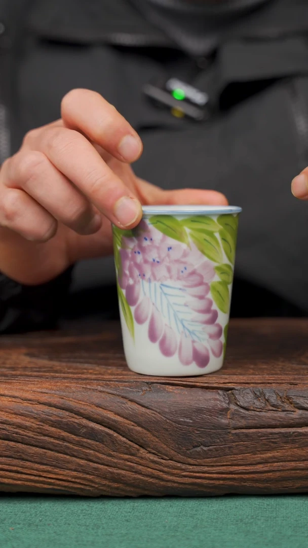 【闪购商品】瓷片18寻一缕瓷香杯釉下手工手绘瓷器