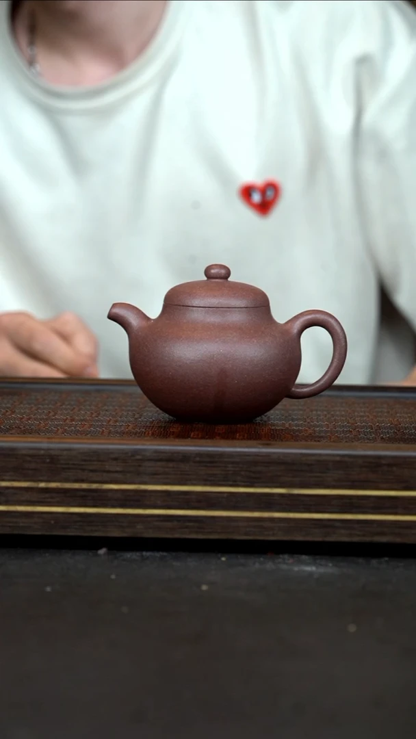 茶壶紫砂    XL     全砂天青泥      柿圆       200cc