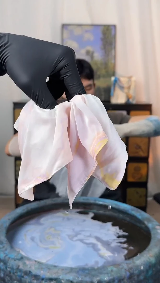 552 黄粉紫 方巾发圈