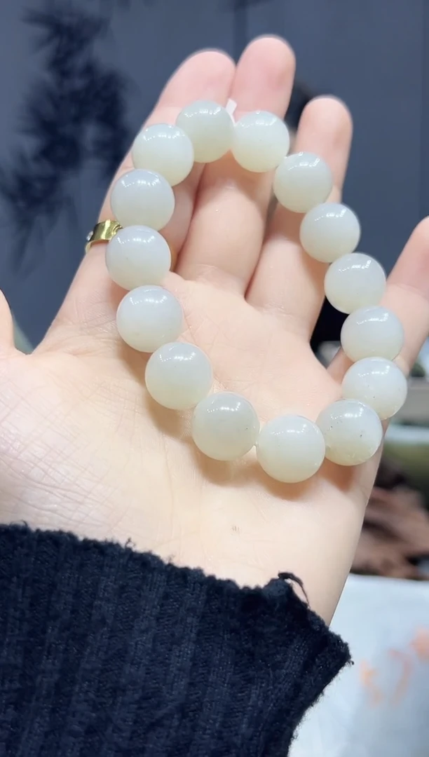 未镶嵌手串和田玉新疆和田玉黑山料卡14 手串