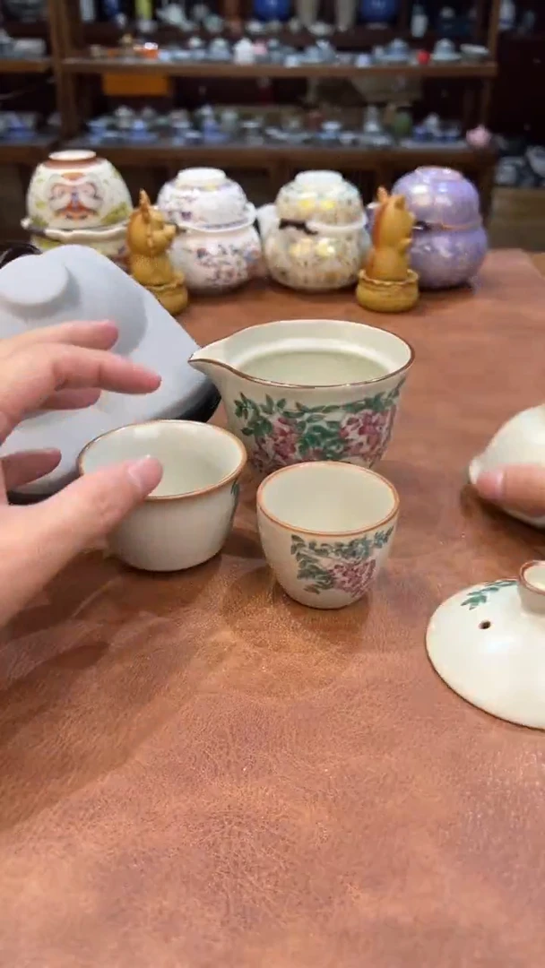 真的很便宜会开片的旅行茶具