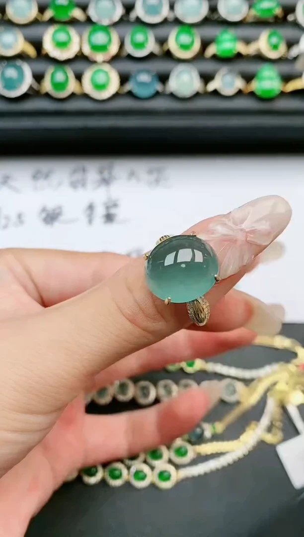 翡翠戒指银S925镶嵌1111111