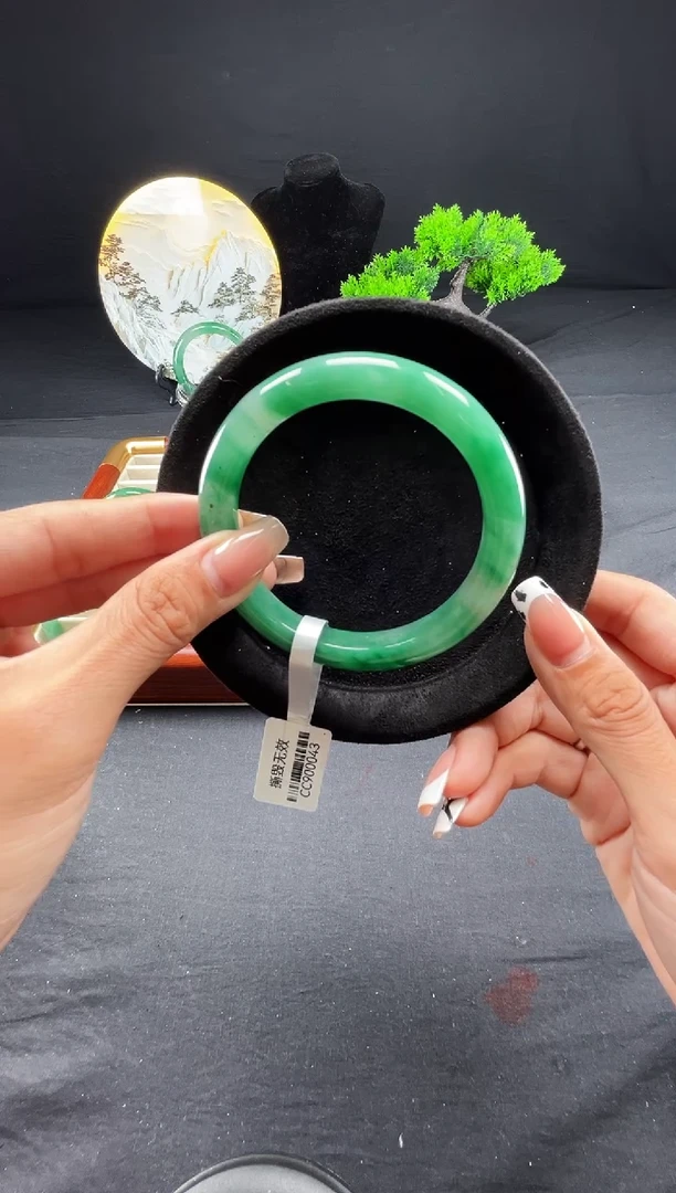 未镶嵌手镯石英质玉（非洲翠）手镯
