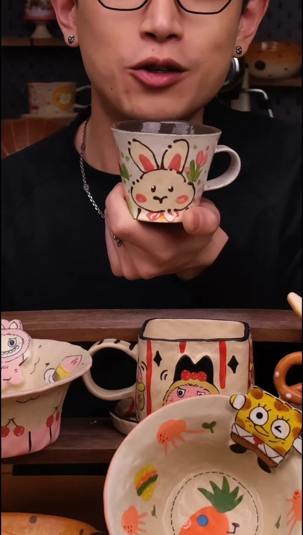 杯子景德镇可爱设计师款陶瓷