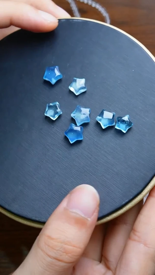 水晶手链未镶嵌【小王珠宝】海蓝宝星星