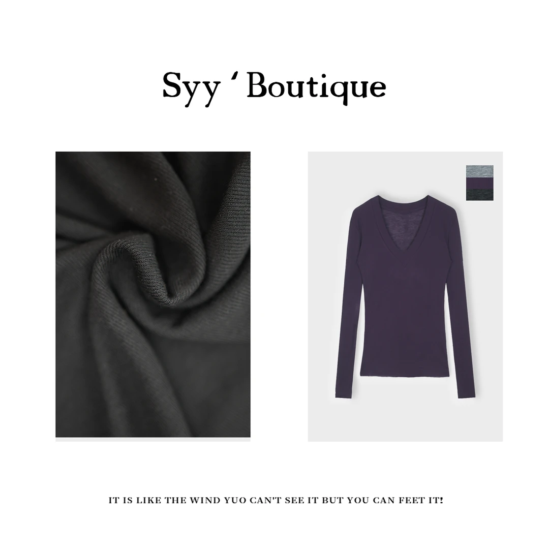 v领T/Boutique/春夏季极简风清凉舒适显瘦长袖上衣
